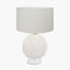 Wrenley Cream Ceramic Sea Urchin Table Lamp Base with Henry 35cm White Handloom Cylinder Lampshade