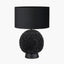 Wrenley Black Ceramic Sea Urchin Table Lamp Base with Harry 35cm Black Cotton Mix Cylinder Lampshade