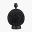 Wrenley Black Ceramic Sea Urchin Table Lamp Base with Harry 35cm Sage Cotton Mix Cylinder Lampshade