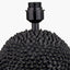 Wrenley Black Ceramic Sea Urchin Table Lamp Base with Henry 35cm White Handloom Cylinder Lampshade