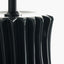 Devony Black Pleated Ceramic Table Lamp Base with Edward 35cm Natural Linen Cylinder Lampshade