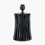 Devony Black Pleated Ceramic Table Lamp Base with Rouen 35cm Taupe Boucle Cylinder Lampshade