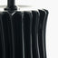 Devony Black Pleated Ceramic Table Lamp Base with Rouen 35cm White Boucle Cylinder Lampshade