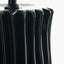 Devony Black Pleated Ceramic Table Lamp Base with Lino 35cm Black Self Lined Linen Cylinder Lampshade