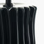 Devony Black Pleated Ceramic Table Lamp Base with Lino 35cm Cinnamon Self Lined Linen Cylinder Lampshade