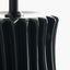 Devony Black Pleated Ceramic Table Lamp Base with Lino 35cm Grey Self Lined Linen Cylinder Lampshade