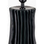 Devony Black Pleated Ceramic Table Lamp Base with Lino 35cm White Self Lined Linen Cylinder Lampshade