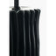 Devony Black Pleated Ceramic Table Lamp Base with Lino 35cm White Self Lined Linen Cylinder Lampshade