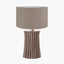 Devony Taupe Pleated Ceramic Table Lamp Base with Edward 35cm Natural Linen Cylinder Lampshade