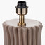 Devony Taupe Pleated Ceramic Table Lamp Base with Rouen 35cm Taupe Boucle Cylinder Lampshade