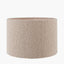 Devony Taupe Pleated Ceramic Table Lamp Base with Rouen 35cm Taupe Boucle Cylinder Lampshade
