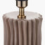 Devony Taupe Pleated Ceramic Table Lamp Base with Rouen 35cm White Boucle Cylinder Lampshade