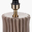 Devony Taupe Pleated Ceramic Table Lamp Base with Lino 35cm Black Self Lined Linen Cylinder Lampshade