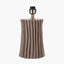 Devony Taupe Pleated Ceramic Table Lamp Base with Lino 35cm Grey Self Lined Linen Cylinder Lampshade