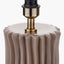 Devony Taupe Pleated Ceramic Table Lamp Base with Lino 35cm Grey Self Lined Linen Cylinder Lampshade