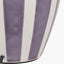 Priscilla Lilac Stripped Ceramic Table Lamp Base with Lino 30cm White Self Lined Linen Cylinder Lampshade
