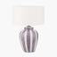 Priscilla Lilac Stripped Ceramic Table Lamp Base
