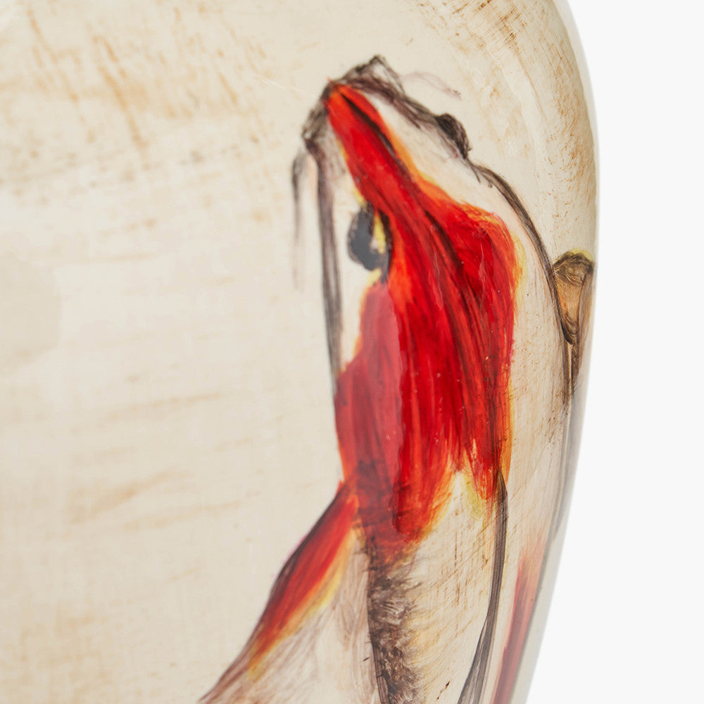 Emerayn Koi Natural Ceramic Table Lamp Base with Winston 40cm Tobacco Handloom Tapered Lampshade