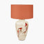 Emerayn Koi Natural Ceramic Table Lamp Base with Henry 40cm Tobacco Handloom Cylinder Lampshade