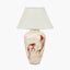 Emerayn Koi Natural Ceramic Table Lamp Base with Bacall 45cm Almond Silk Knife Pleat Empire Lampshade