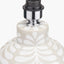 Tania Grey and White Pattern Ceramic Table Lamp Base with Coast 40cm Cream Calico Tapered Lampshade