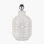 Tania Grey and White Pattern Ceramic Table Lamp Base with Lino 35cm Cream Self Lined Linen Cylinder Lampshade