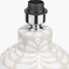 Tania Grey and White Pattern Ceramic Table Lamp Base with Lino 35cm Grey Self Lined Linen Cylinder Lampshade