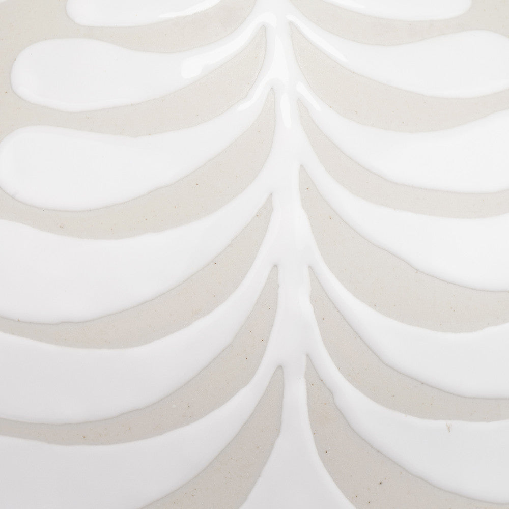 Tania Grey and White Pattern Ceramic Table Lamp Base with Lino 35cm White Self Lined Linen Cylinder Lampshade