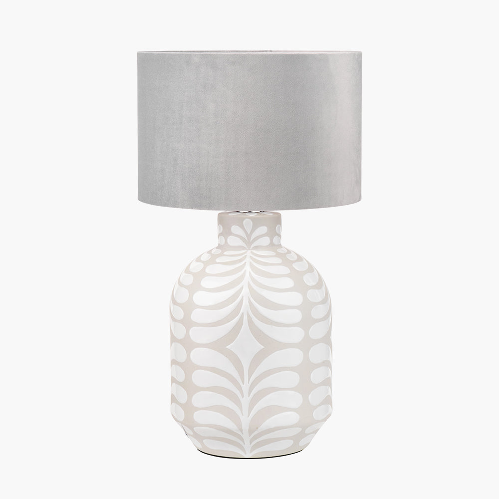Tania Grey and White Pattern Ceramic Table Lamp Base