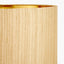 Thea Lillac and Gold Leaf Ceramic Table Lamp Base with Stellan 35cm Gold Slubbed Silk Mix Gold Lined Cylinder Lampshade