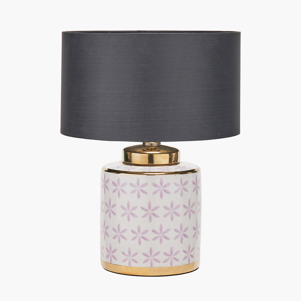 Thea Lillac and Gold Leaf Ceramic Table Lamp Base