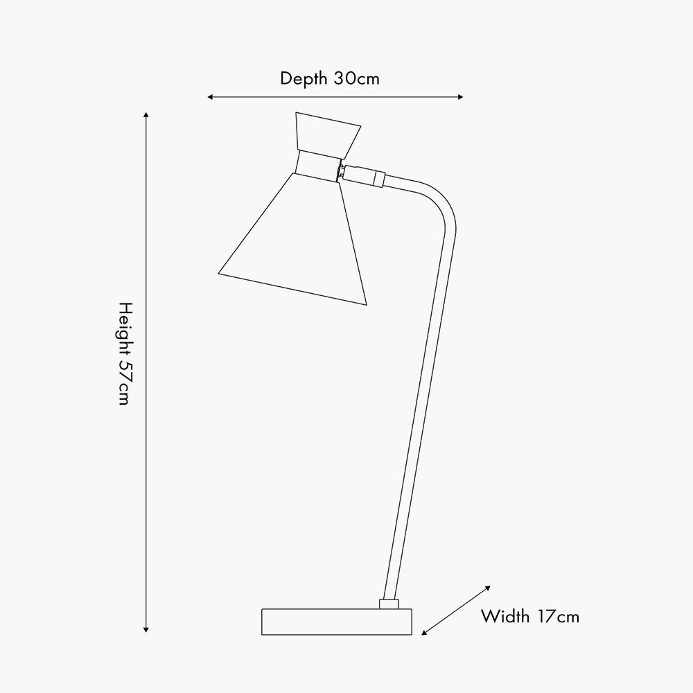 Benedict Black and Brushed Silver Metal Table Lamp