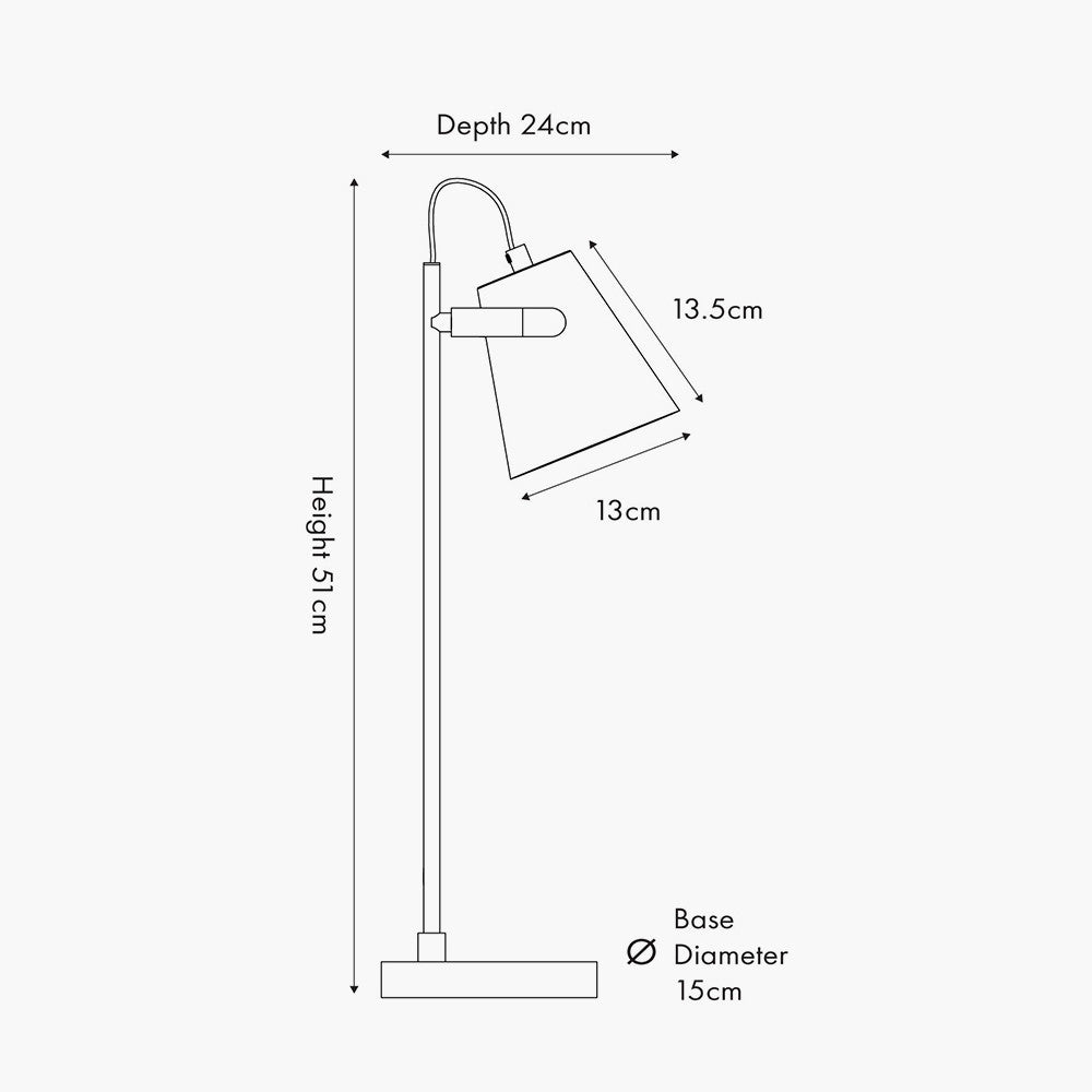 Theia Black and Brushed Brass Task Table Lamp