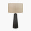 Draydon Black Wash Mango Wood Textured Cone Table Lamp