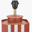Raya Cinnamon and White Hand Painted Metal Table Lamp Base with Rouen 40cm White Boucle Cylinder Lampshade