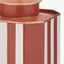 Raya Cinnamon and White Hand Painted Metal Table Lamp Base with Rouen 40cm White Boucle Cylinder Lampshade