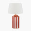 Raya Cinnamon and White Hand Painted Metal Table Lamp Base with Martigues 40cm White Boucle Tapered Lampshade