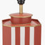 Raya Cinnamon and White Hand Painted Metal Table Lamp Base with Lino 40cm Cinnamon Self Lined Linen Cylinder Lampshade