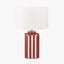 Raya Cinnamon and White Hand Painted Metal Table Lamp Base