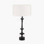 Emilio Matt Black Candlestick Table Lamp Base with Henry 35cm White Handloom Cylinder Lampshade