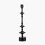 Emilio Matt Black Candlestick Table Lamp Base with Izara 35cm Cinnamon Ikat Patterned Mushroom Pleat Tapered Lampshade