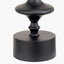 Emilio Matt Black Candlestick Table Lamp Base with Izara 35cm Lilac Ikat Patterned Mushroom Pleat Tapered Lampshade