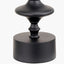 Emilio Matt Black Candlestick Table Lamp Base with Izara 35cm Ocean Blue Ikat Patterned Mushroom Pleat Tapered Lampshade