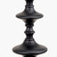 Emilio Matt Black Candlestick Table Lamp Base with Izara 35cm Ocean Blue Ikat Patterned Mushroom Pleat Tapered Lampshade