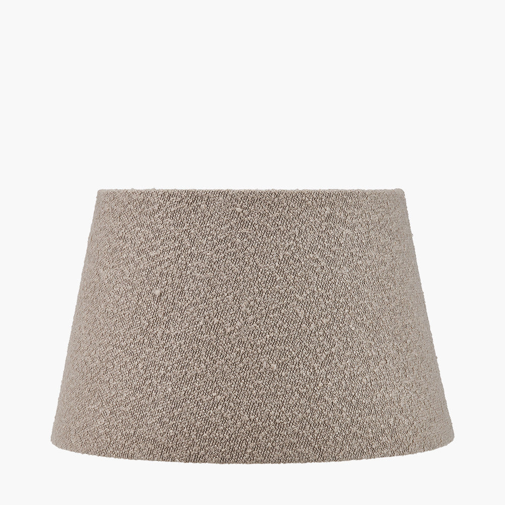 Emilio Matt Black Candlestick Table Lamp Base with Martigues 40cm Taupe Boucle Tapered Lampshade