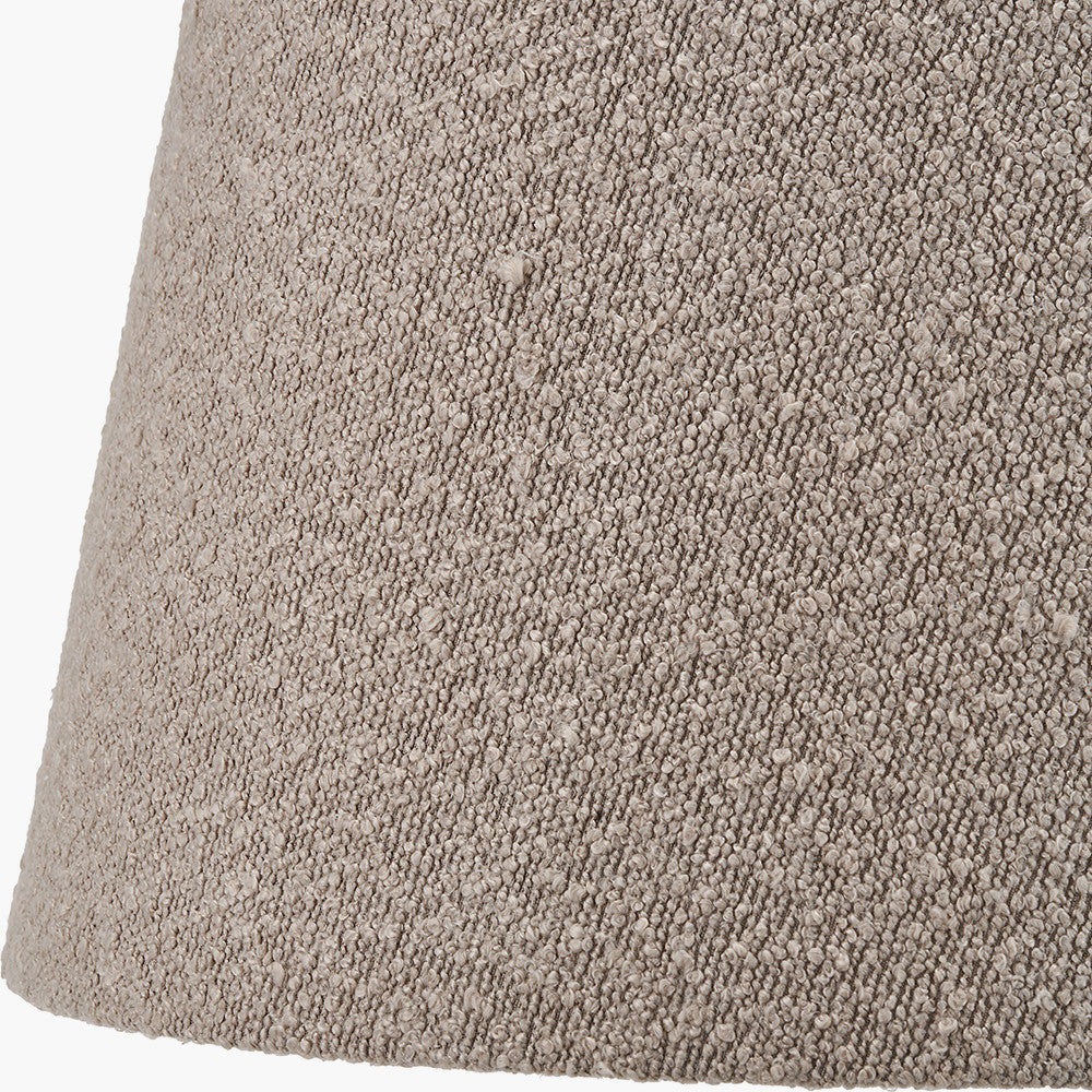 Emilio Matt Black Candlestick Table Lamp Base with Martigues 40cm Taupe Boucle Tapered Lampshade