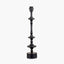 Emilio Matt Black Candlestick Table Lamp Base with Floressa 35cm Red Floral Patterned Mushroom Pleat Tapered Lamp Shade