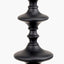 Emilio Matt Black Candlestick Table Lamp Base with Kamilah 40cm Blue Chevron Patterned Mushroom Pleat Tapered Lamp Shade