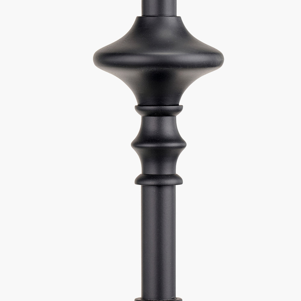 Emilio Matt Black Candlestick Table Lamp Base } OUTLET
