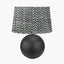 Benio Matt Black Metal Spherical Table Lamp Base with Vienna 35cm Black Chevron Mushroom Pleat Lampshade